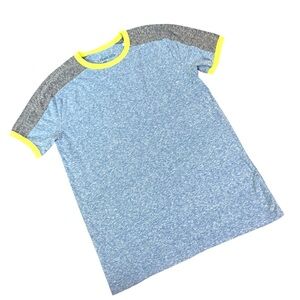 Crewcuts Blue and Gray Short Sleeve Tee with Yellow Accents